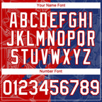 Custom Graffiti Pattern White Royal-Red 3D Scratch Authentic Baseball Jersey