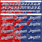 Custom Graffiti Pattern White Royal-Red 3D Scratch Authentic Baseball Jersey