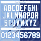 Custom Graffiti Pattern White Royal-Light Blue 3D Scratch Authentic Baseball Jersey