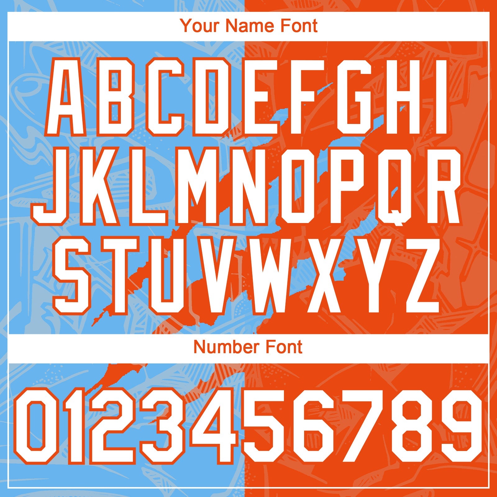 Custom Graffiti Pattern White Orange-Sky Blue 3D Scratch Authentic Baseball Jersey