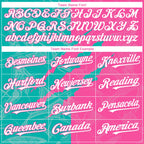 Custom Graffiti Pattern White Pink-Aqua 3D Scratch Authentic Baseball Jersey