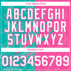 Custom Graffiti Pattern White Pink-Aqua 3D Scratch Authentic Baseball Jersey