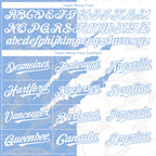 Custom Graffiti Pattern White-Light Blue 3D Scratch Authentic Baseball Jersey