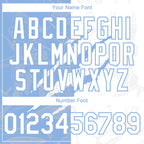 Custom Graffiti Pattern White-Light Blue 3D Scratch Authentic Baseball Jersey