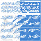 Custom Graffiti Pattern White-Electric Blue 3D Scratch Authentic Baseball Jersey