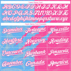 Custom Graffiti Pattern White Pink-Sky Blue 3D Scratch Authentic Baseball Jersey