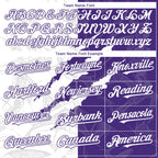 Custom Graffiti Pattern White-Purple 3D Scratch Authentic Baseball Jersey