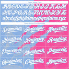 Custom Graffiti Pattern White Pink-Light Blue 3D Scratch Authentic Baseball Jersey