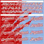 Custom Graffiti Pattern White Light Blue-Red 3D Scratch Authentic Baseball Jersey