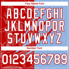 Custom Graffiti Pattern White Light Blue-Red 3D Scratch Authentic Baseball Jersey