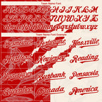 Custom Graffiti Pattern Red-Cream 3D Scratch Authentic Baseball Jersey