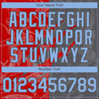 Custom Graffiti Pattern Light Blue Steel Gray-Red 3D Scratch Authentic Baseball Jersey