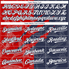 Custom Graffiti Pattern White Navy-Red 3D Scratch Authentic Baseball Jersey