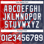 Custom Graffiti Pattern White Navy-Red 3D Scratch Authentic Baseball Jersey