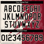 Custom Graffiti Pattern Black Crimson-Cream 3D Scratch Authentic Baseball Jersey