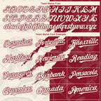 Custom Graffiti Pattern Cream-Crimson 3D Scratch Authentic Baseball Jersey