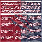 Custom Graffiti Pattern White Navy-Crimson 3D Scratch Authentic Baseball Jersey
