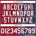 Custom Graffiti Pattern White Navy-Crimson 3D Scratch Authentic Baseball Jersey