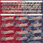 Custom Graffiti Pattern Vintage USA Flag Navy Crimson-Cream 3D Scratch Authentic Baseball Jersey