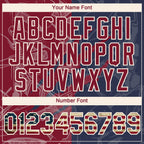 Custom Graffiti Pattern Vintage USA Flag Navy Crimson-Cream 3D Scratch Authentic Baseball Jersey