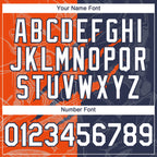 Custom Graffiti Pattern White Navy-Orange 3D Scratch Authentic Baseball Jersey