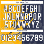 Custom Graffiti Pattern White Navy-Gold 3D Scratch Authentic Baseball Jersey