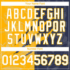 Custom Graffiti Pattern White Navy-Gold 3D Scratch Authentic Baseball Jersey