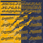 Custom Graffiti Pattern Navy-Gold 3D Scratch Authentic Baseball Jersey