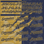 Custom Graffiti Pattern Navy-Old Gold 3D Scratch Authentic Baseball Jersey