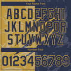 Custom Graffiti Pattern Navy-Old Gold 3D Scratch Authentic Baseball Jersey