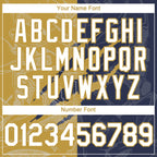 Custom Graffiti Pattern White Navy-Old Gold 3D Scratch Authentic Baseball Jersey