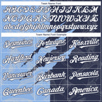 Custom Graffiti Pattern White Navy-Light Blue 3D Scratch Authentic Baseball Jersey