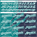 Custom Graffiti Pattern White Navy-Teal 3D Scratch Authentic Baseball Jersey