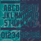 Custom Graffiti Pattern Navy-Teal 3D Scratch Authentic Baseball Jersey