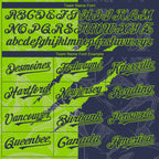Custom Graffiti Pattern Navy-Neon Green 3D Scratch Authentic Baseball Jersey