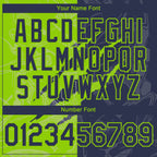 Custom Graffiti Pattern Navy-Neon Green 3D Scratch Authentic Baseball Jersey