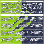 Custom Graffiti Pattern White Navy-Neon Green 3D Scratch Authentic Baseball Jersey
