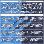 Custom Graffiti Pattern White Navy-Electric Blue 3D Scratch Authentic Baseball Jersey
