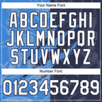 Custom Graffiti Pattern White Navy-Electric Blue 3D Scratch Authentic Baseball Jersey