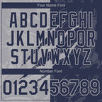 Custom Graffiti Pattern Navy-Gray 3D Scratch Authentic Baseball Jersey