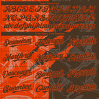 Custom Graffiti Pattern Brown-Orange 3D Scratch Authentic Baseball Jersey