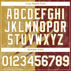 Custom Graffiti Pattern White Burgundy-Old Gold 3D Scratch Authentic Baseball Jersey