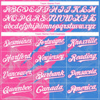 Custom Graffiti Pattern White Electric Blue-Pink 3D Scratch Authentic Baseball Jersey