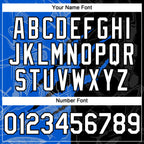 Custom Graffiti Pattern White Black-Thunder Blue 3D Scratch Authentic Baseball Jersey
