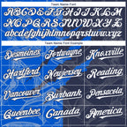 Custom Graffiti Pattern White Navy-Thunder Blue 3D Scratch Authentic Baseball Jersey