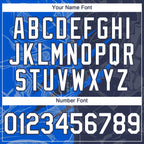 Custom Graffiti Pattern White Navy-Thunder Blue 3D Scratch Authentic Baseball Jersey
