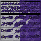 Custom Graffiti Pattern Purple Gray-Black 3D Scratch Authentic Baseball Jersey