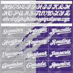 Custom Graffiti Pattern White Purple-Gray 3D Scratch Authentic Baseball Jersey