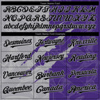 Custom Graffiti Pattern Black Purple-Gray 3D Scratch Authentic Baseball Jersey