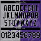 Custom Graffiti Pattern Black Purple-Gray 3D Scratch Authentic Baseball Jersey